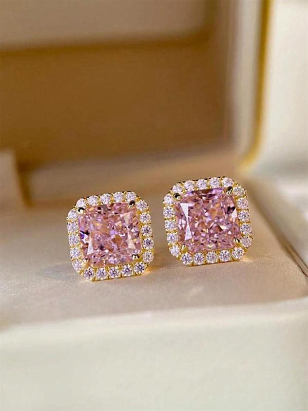 Fashion Elegant Rhinestone Decorated Stud Earrings, Luxury Jewelry, Casual Jewelry for Women, Trendy Accessories for Party and Daily Life