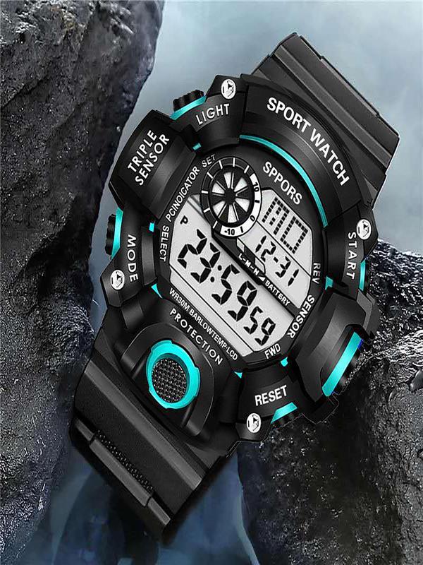 Men's Sporty Minimalist Digital Watch, Trendy Digital Watch with Luminous Dial & Date Display Function, Fashionable Accessories As Gift for Men