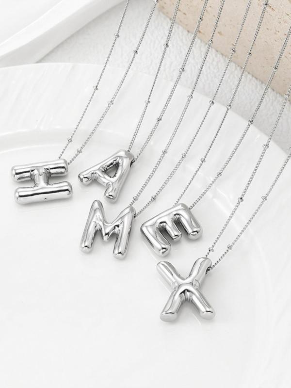 Cute Bubble Letter Design Pendant Necklace, 2024 New Style Fashionable Vintage Jewelry for Women & Girls, Exquisite and Versatile Charm Accessories for Daily Wear