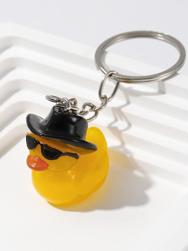 Cute Duck Design Keychain, Colorblock Animal Shaped Keychain for Women & Men, Trendy All-match & Exquisite Keychain As Gift