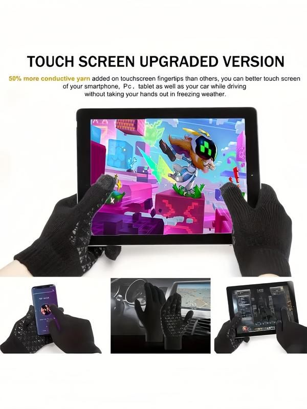 USB Rechargeable Heated Gloves, Unisex Touch Screen Thermal Gloves, Non-slip Warm Gloves for Outdoor Sports, Fashion Accessories for Men & Women