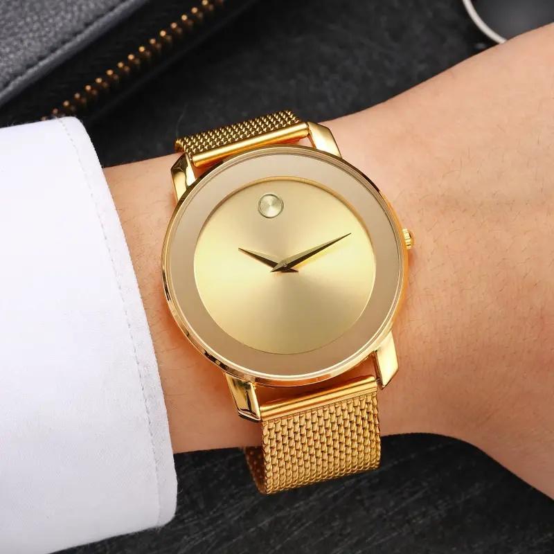 Elegant quartz watch Stainless steel strap Alloy hands Alloy women's case, waterproof, ultra-thin design, with mesh strap, gift wrap