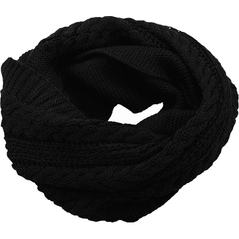 Womens Thick Ribbed Knit Winter Infinity Circle Loop Scarf