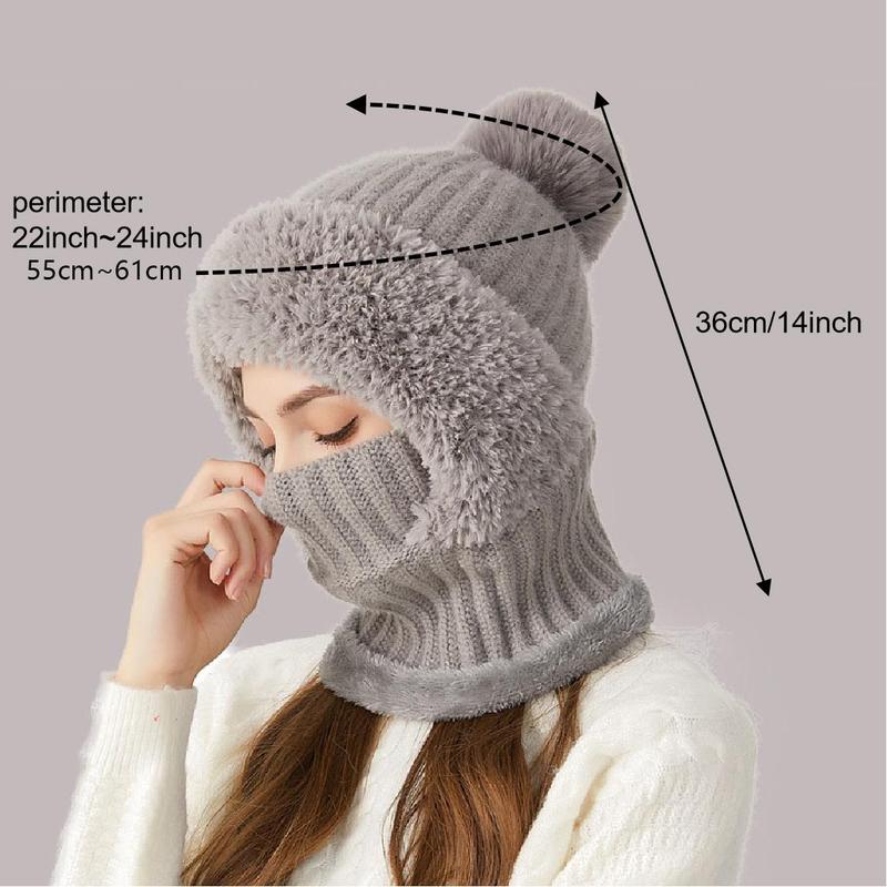 Winter Warm Knit Hat with Ear Cover, 1 Count Windproof Warm Hat for Outdoor Cycling, Sports & Outdoor Hats for Women & Men