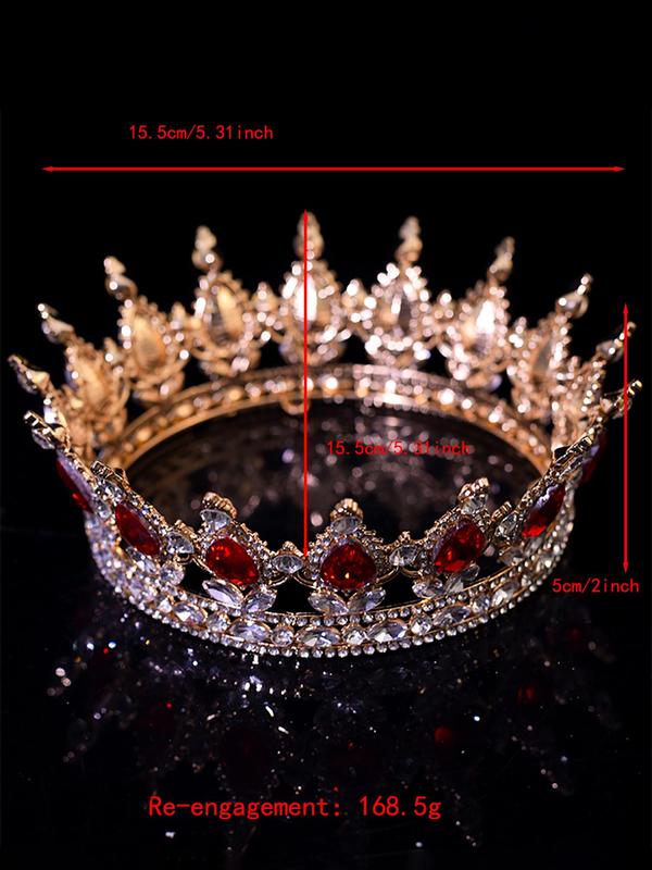 Artificial Gemstone & Rhinestone Decorated Crown, Elegant Exquisite Headband for Wedding Bridal Party Formal Occasions, Fashion Hair Accessories for Women