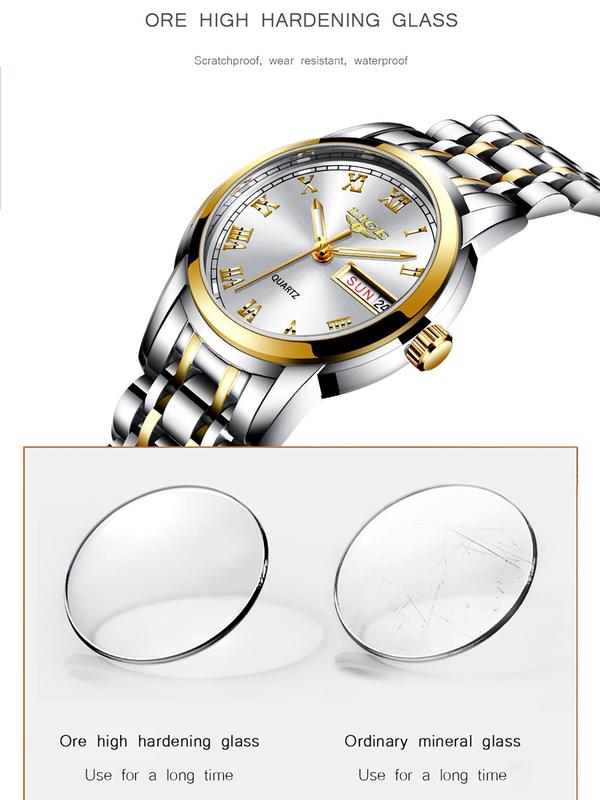 Women's Elegant Round Dial Quartz Watch, Fashion Luminous Watch for Party, Daily Clothing Decor, Trendy All-match & Exquisite Watch for Birthday Gift with Box