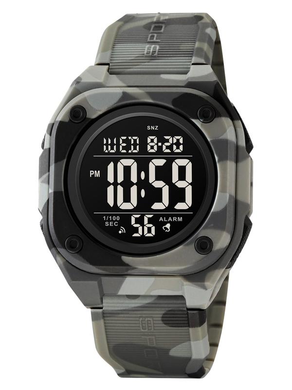 Men's Fashion Digital Watch, Casual Sporty LED Display Digital Watch with Alarm Mode, Waterproof Digital Watch for Men