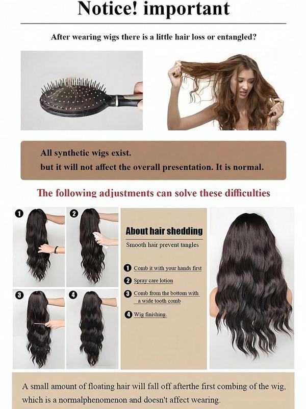 26 Inch Long Ombre Wavy Wigs for Women, Gorgeous Fluffy Wigs with Bangs, Synthetic Full Machine Wigs for Party, Daily Use