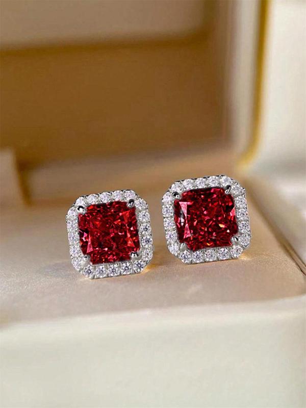 Fashion Elegant Rhinestone Decorated Stud Earrings, Luxury Jewelry, Casual Jewelry for Women, Trendy Accessories for Party and Daily Life