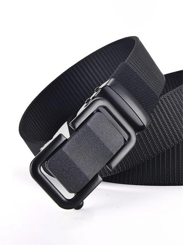 Men's Automatic Buckle Belt, 2024 New Style Solid Color Casual Waistband for Jeans Trousers, Outdoor Training Accessories for Daily Wear