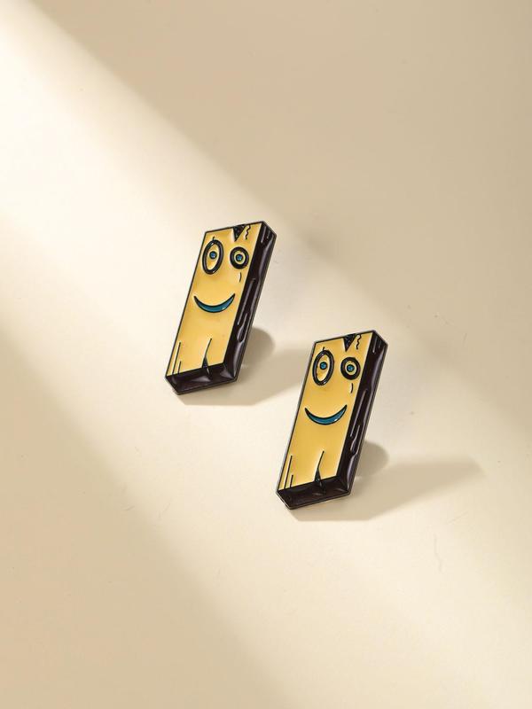 Cartoon Wooden Man Design Yellow Man Brooch, Enamel Pin Suitable for Backpacks, Jeans, Scarves, Hats Decoration, Trendy All-match & Exquisite Brooch for Birthday Gift