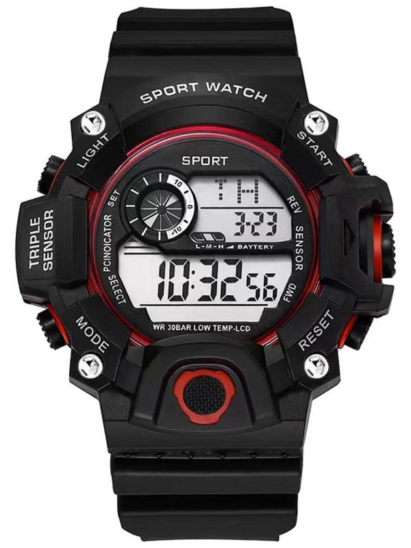 Men's Sporty Minimalist Digital Watch, Trendy Digital Watch with Luminous Dial & Date Display Function, Fashionable Accessories As Gift for Men