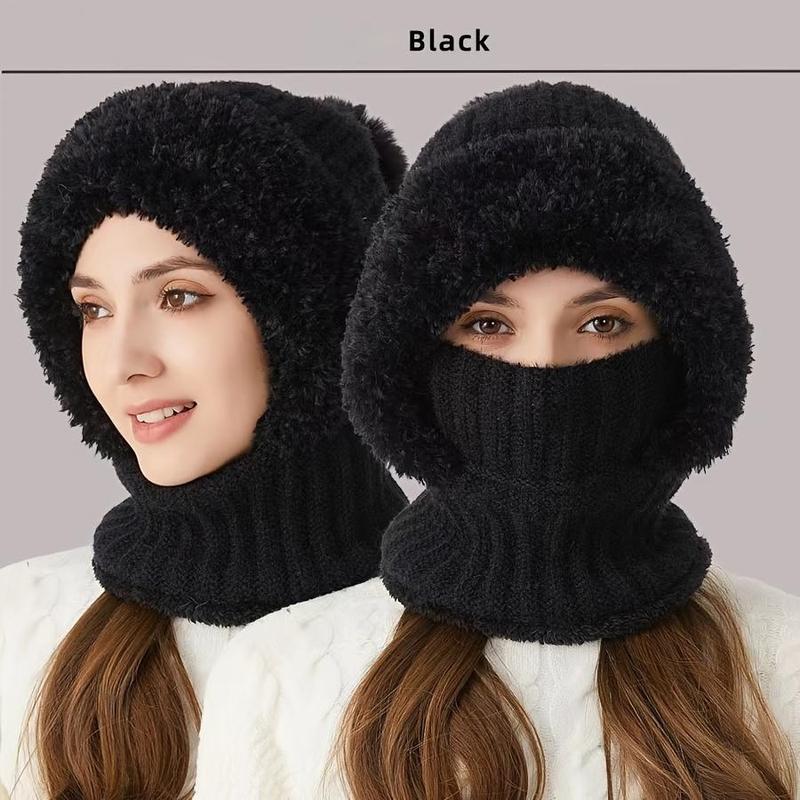 Winter Warm Knit Hat with Ear Cover, 1 Count Windproof Warm Hat for Outdoor Cycling, Sports & Outdoor Hats for Women & Men