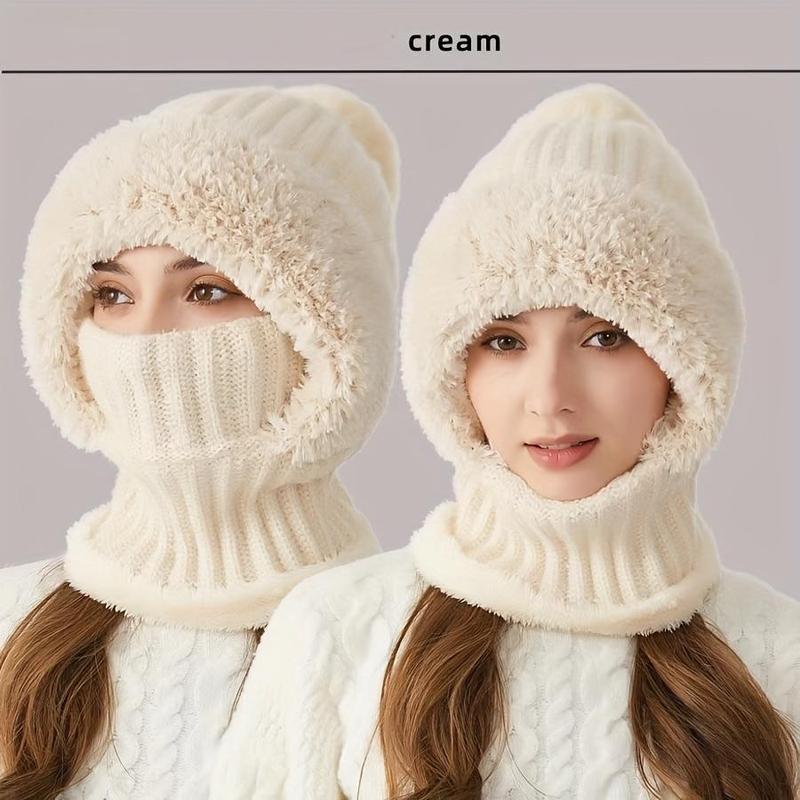 Winter Warm Knit Hat with Ear Cover, 1 Count Windproof Warm Hat for Outdoor Cycling, Sports & Outdoor Hats for Women & Men