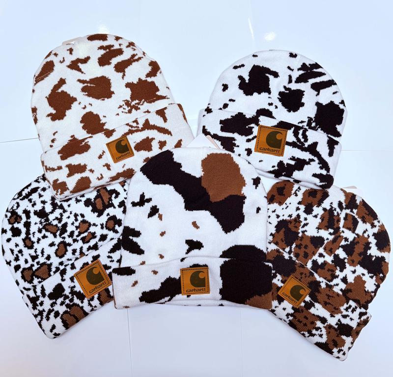 Cowprint Highland Cow Beanie Cow hat Cow cap