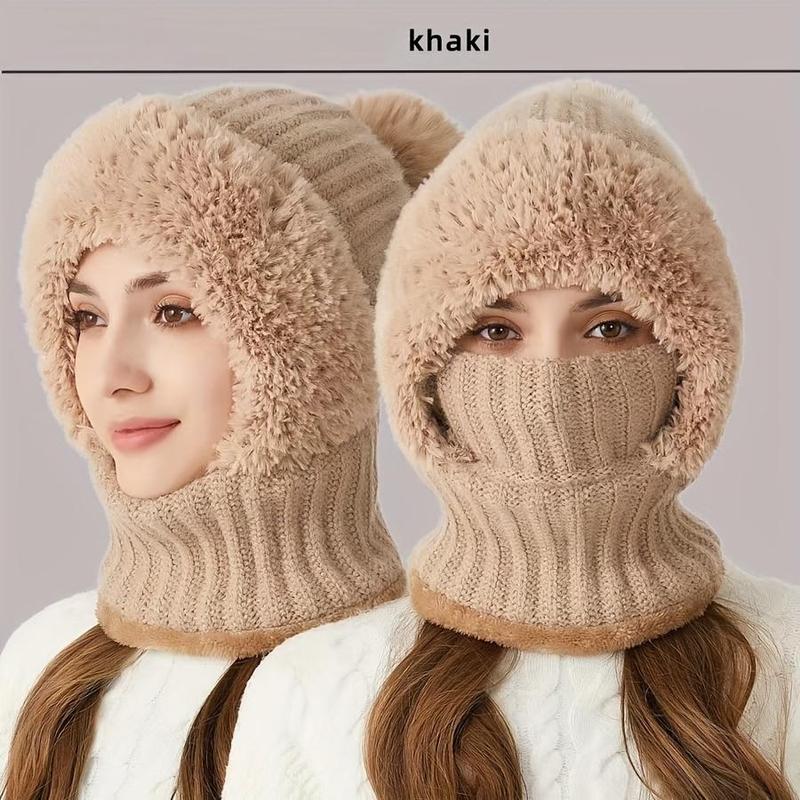 Winter Warm Knit Hat with Ear Cover, 1 Count Windproof Warm Hat for Outdoor Cycling, Sports & Outdoor Hats for Women & Men