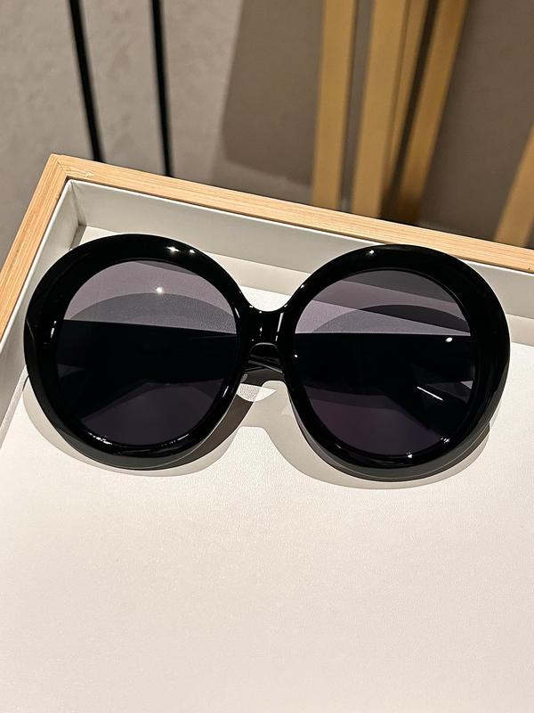 Unisex Vintage Round Frame Ombre Polarized Sunglasses, Trendy Casual Sunglasses for Everyday Use, Fashion Accessories for Outdoor Activities