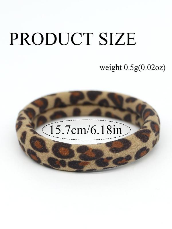 Leopard Pattern Hair Tie, High Stretch Hair Tie, Fashion Hair Accessories for Women & Girls, Minimalist Headwear Suitable for Thick Hair