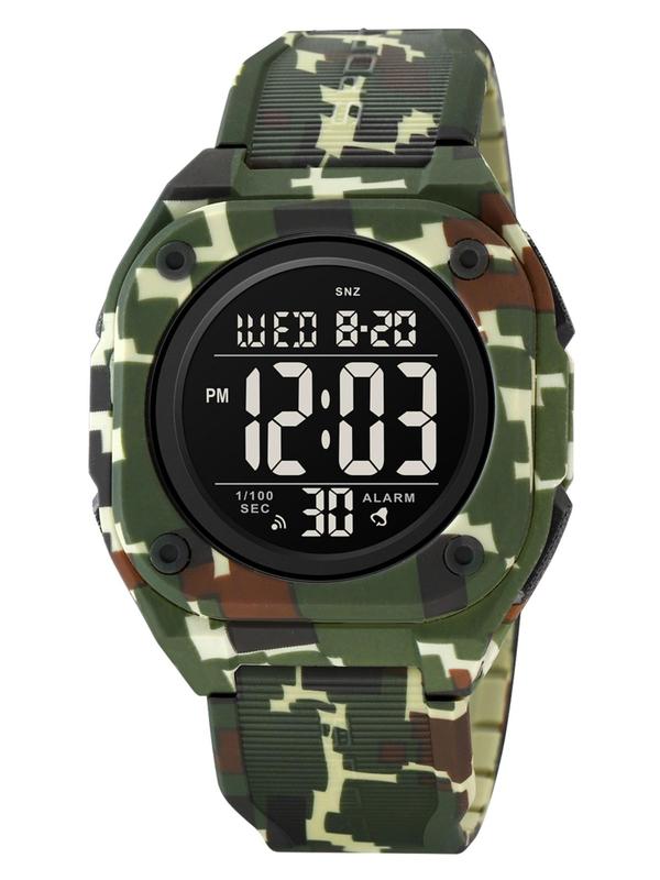 Men's Fashion Digital Watch, Casual Sporty LED Display Digital Watch with Alarm Mode, Waterproof Digital Watch for Men