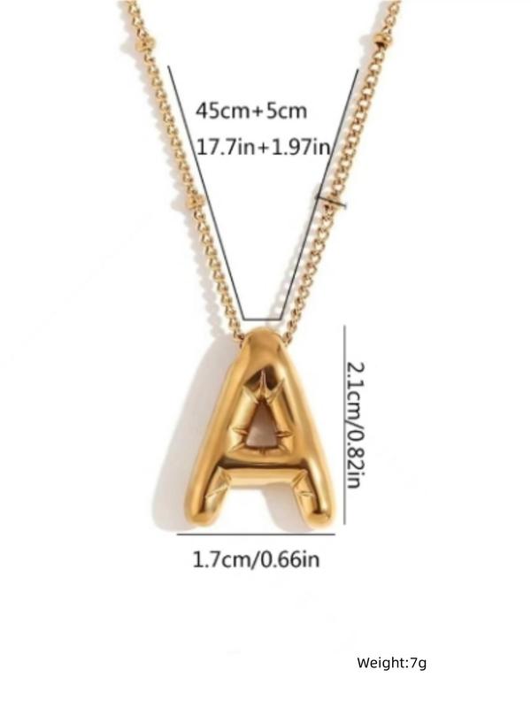 Cute Bubble Letter Design Pendant Necklace, 2024 New Style Fashionable Vintage Jewelry for Women & Girls, Exquisite and Versatile Charm Accessories for Daily Wear