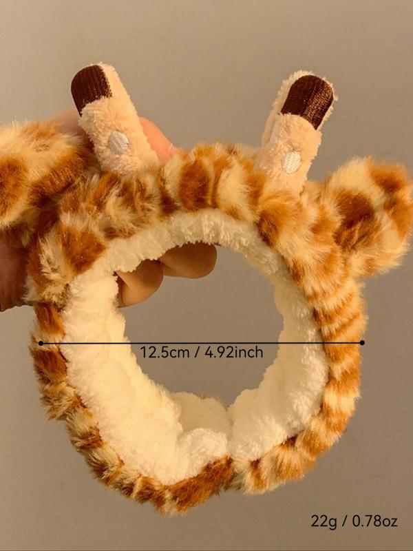 Cute Giraffe Design Plush Hair Band, Fashionable Hair Accessories for Women & Girls, Lovely Hairwear for Daily Used