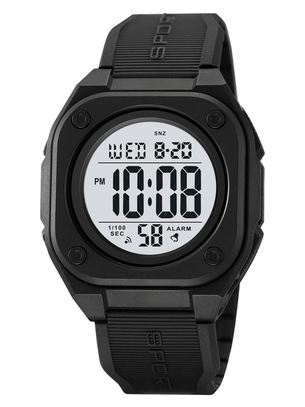 Men's Fashion Digital Watch, Casual Sporty LED Display Digital Watch with Alarm Mode, Waterproof Digital Watch for Men