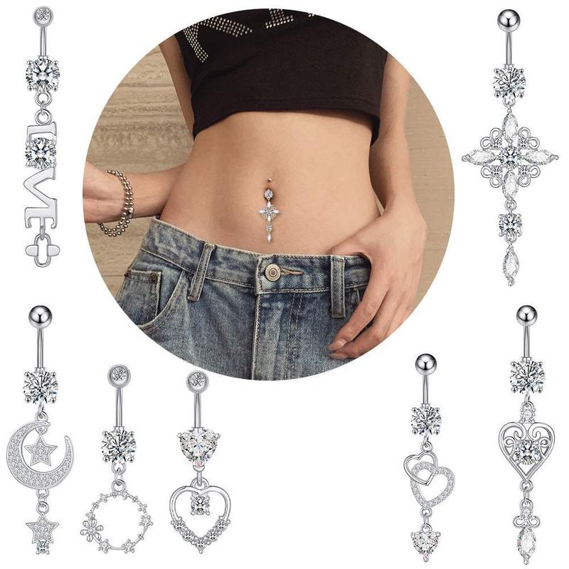 Zircon Navel Ring Navel Nail Piercing Jewelry