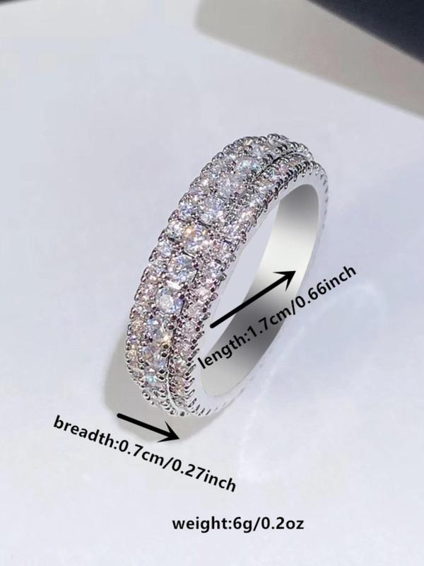 Women's Elegant Rhinestone Decorated Ring, 2024 New Style Exquisite Trendy Ring, Fashionable Engagement Rings for Women As Gift for Party Decoration