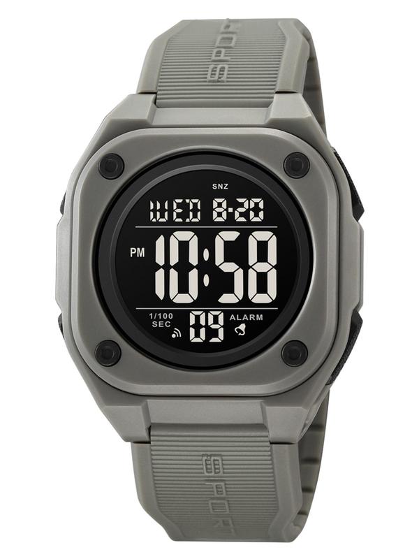 Men's Fashion Digital Watch, Casual Sporty LED Display Digital Watch with Alarm Mode, Waterproof Digital Watch for Men