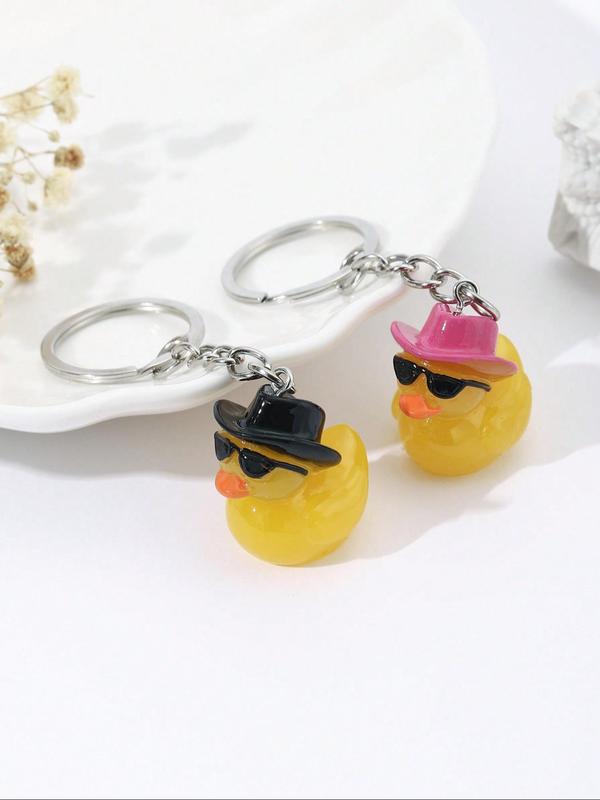 Cute Duck Design Keychain, Colorblock Animal Shaped Keychain for Women & Men, Trendy All-match & Exquisite Keychain As Gift