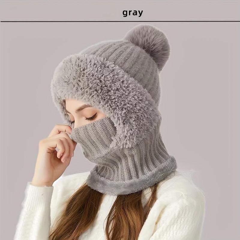 Winter Warm Knit Hat with Ear Cover, 1 Count Windproof Warm Hat for Outdoor Cycling, Sports & Outdoor Hats for Women & Men