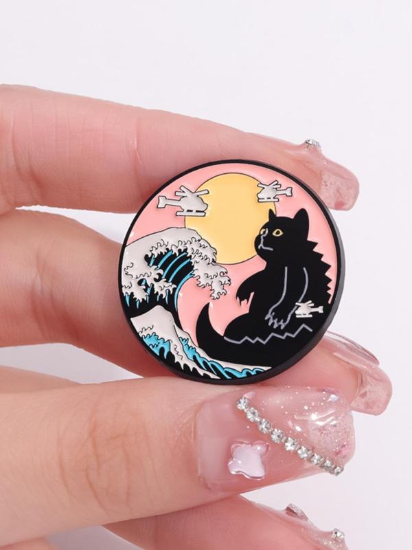 Cute Cartoon Landscape Series Brooch, Fashionable Clothes Accessories for Women & Men for Daily Clothing Decor, Trendy All-match & Exquisite Brooches for Birthday Gift