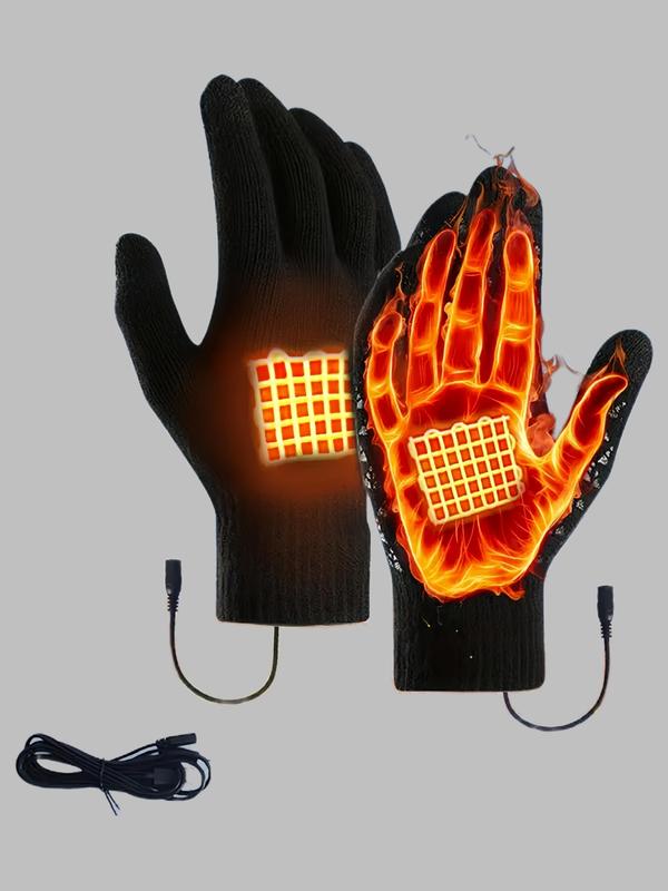 USB Rechargeable Heated Gloves, Unisex Touch Screen Thermal Gloves, Non-slip Warm Gloves for Outdoor Sports, Fashion Accessories for Men & Women