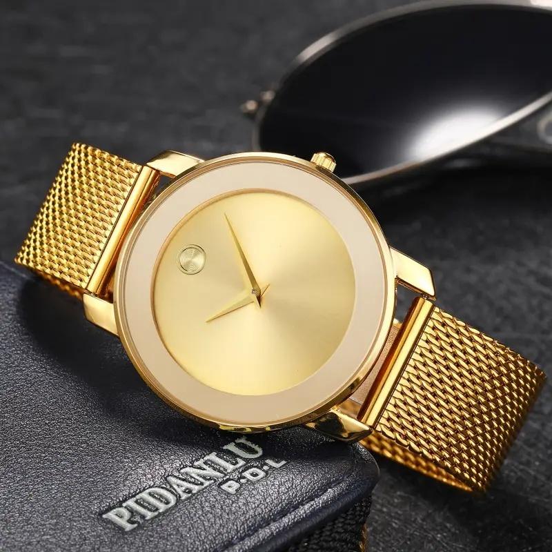 Elegant quartz watch Stainless steel strap Alloy hands Alloy women's case, waterproof, ultra-thin design, with mesh strap, gift wrap