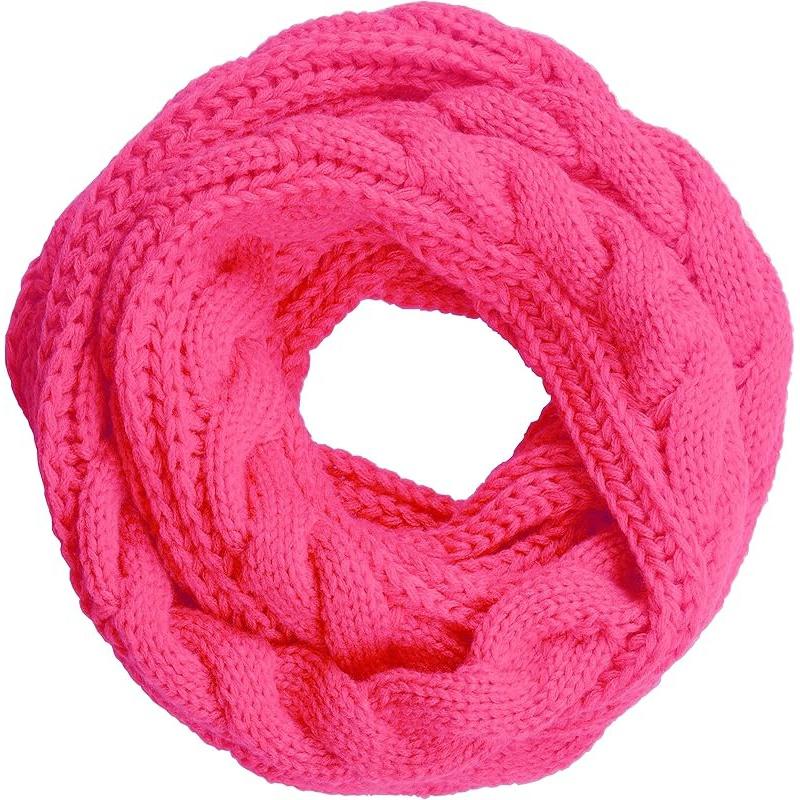 Womens Thick Ribbed Knit Winter Infinity Circle Loop Scarf