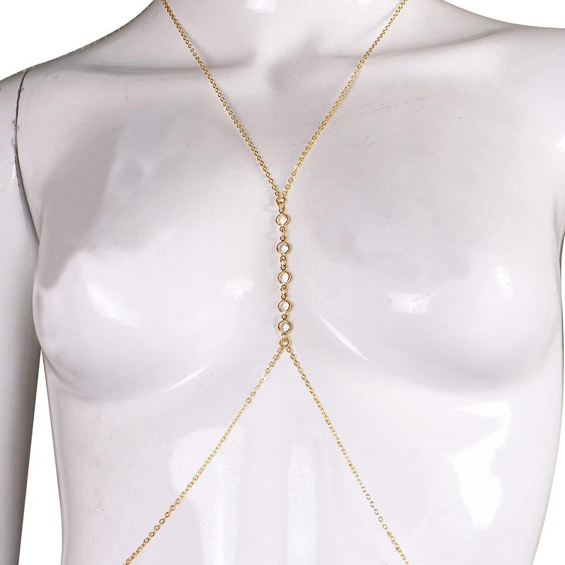 Gold Body Chain for Women, Sexy Simple Bikini Body Chain