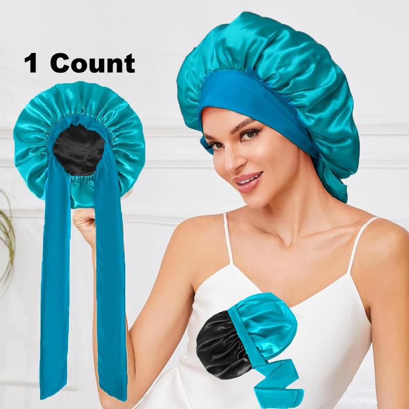 Summer Satin Bonnet, 1 3 Counts Solid Color Silk Bonnet, Satin Silk Hair Care Caps for Women with Tie Band, Beauty & Personal Hair Care Heatless Styling Tools for Women, Hair Products, Hair Accessories, Fall Gift