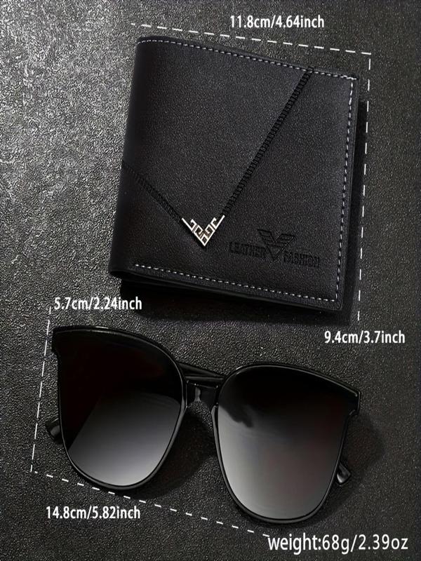 Men's Fashion Watch & Sunglasses & Wallet Set, Fashion Watch & Sunglasses & Wallet Set for Party, Daily Clothing Decor, Trendy All-match & Exquisite Watch Set for Gift