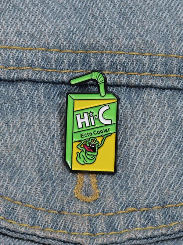 Cartoon Drink Design Brooch, Cute Enamel Pin for Backpack & Jeans & Hat Decor, Fashion Accessories for Women & Men