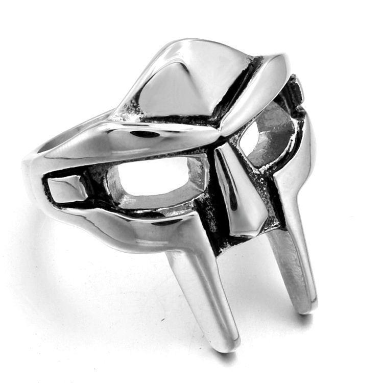 Pharaoh Mask and Superhero Inspired Couple Rings in Stainless Titanium