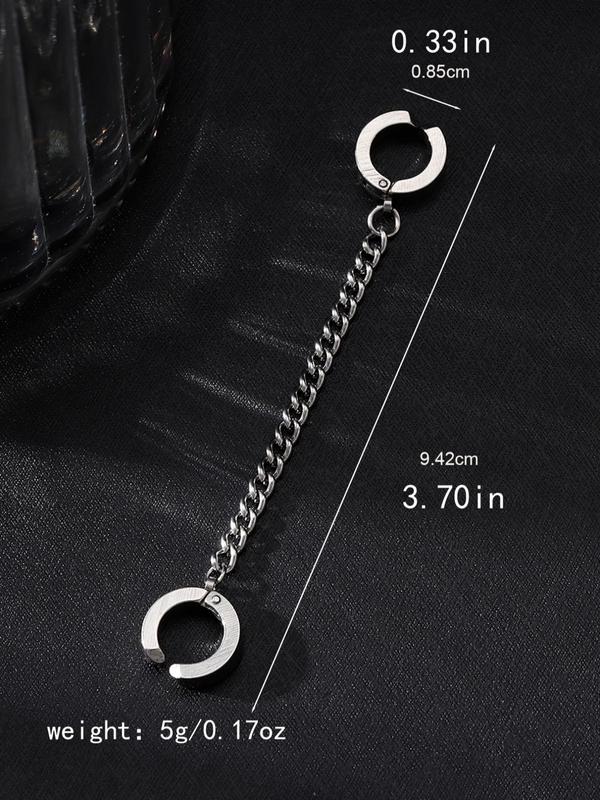 Men's Street Trend Chain Decorated Ear Clip, 1 Count Casual Trendy Earrings, Fashionable Jewelry for Daily & Party Decoration