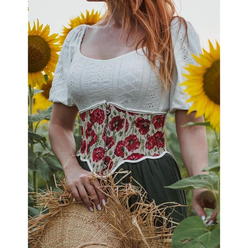 Corset Belt for Women Vintage Renaissance Floral Underbust Corset