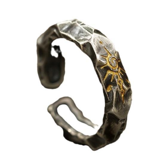 Creative wishing stone self-discipline ring men's trendy zinc alloy high-end design unique men's jewelry ring