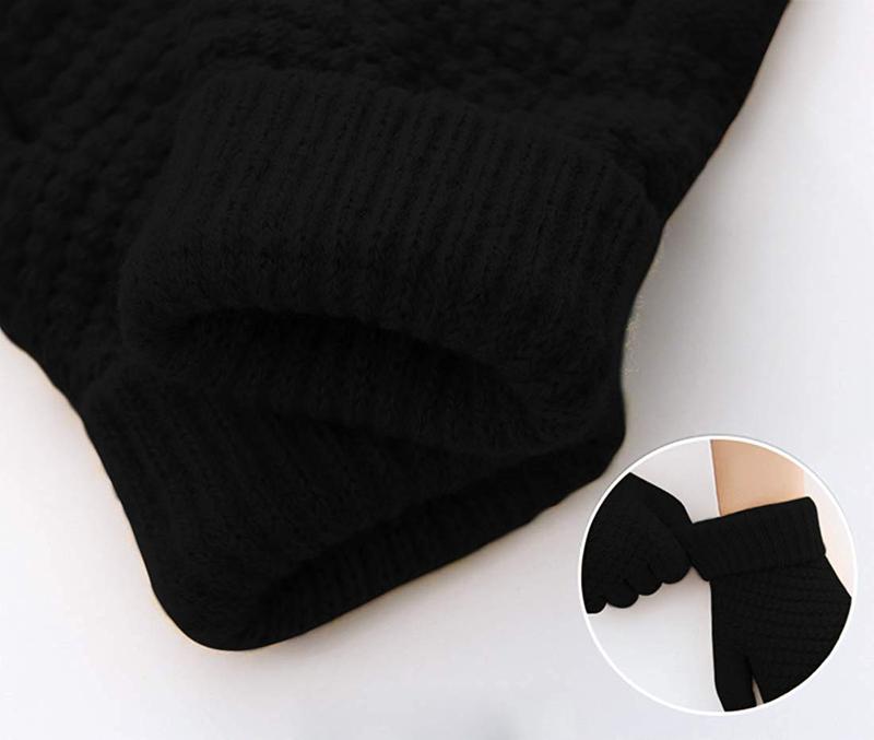 Women's Winter Warm Touchscreen Gloves Warm Fleece Lined Knit Gloves Elastic Cuff Winter Texting Gloves