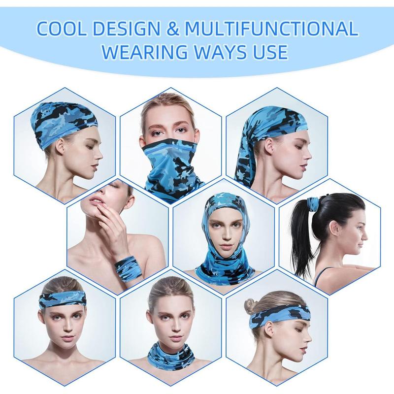 4 Pack Neck Gaiter Face Mask Scarf Masks Bandanas Breathable Outdoor Headwear Balaclavas Cover for Men Women