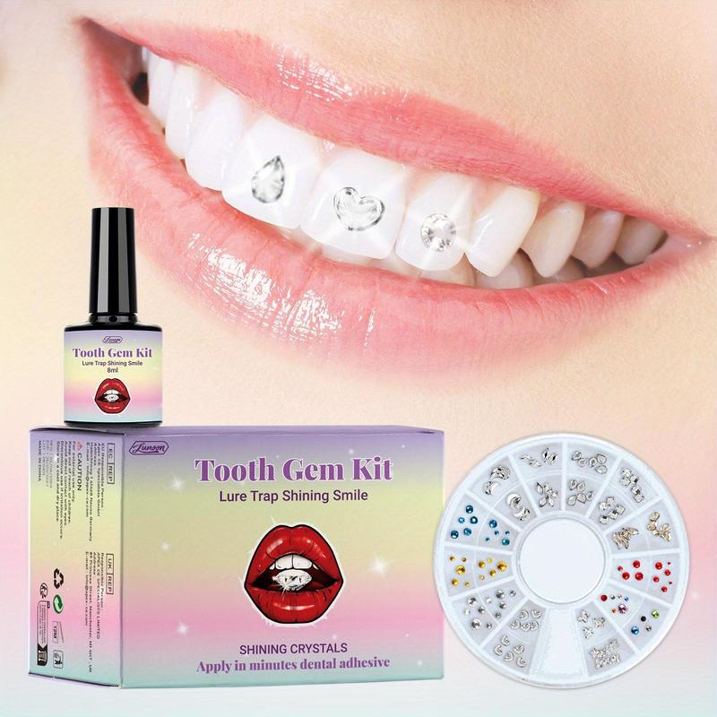 Tooth Gem Kit, 1 Box DIY Teeth Jewelry with Glue and Light, Fashion Crystals for Shiny Smile, Perfect for Parties, EDM Festivals, Birthday Gifts, Christmas, Christmas Gift