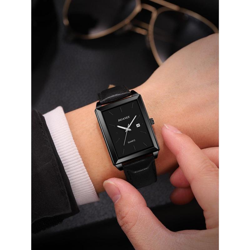 Men Square Pointer Quartz Watch