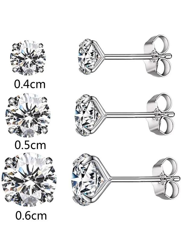 Unisex Elegant Rhinestone Decorated Stud Earrings, 2024 New Style Exquisite Trendy Stud Earrings, Chic Gorgeous Jewelry As Gift for Girlfriend & Boyfriend