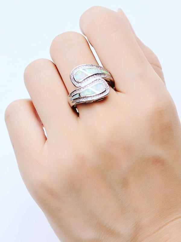 Women's Street Trend Rhinestone Decor Layered Ring, Girls Birthday Gift, Trendy Vintage Engagement Ring, Chic Retro Jewelry As Gift for Girlfriend