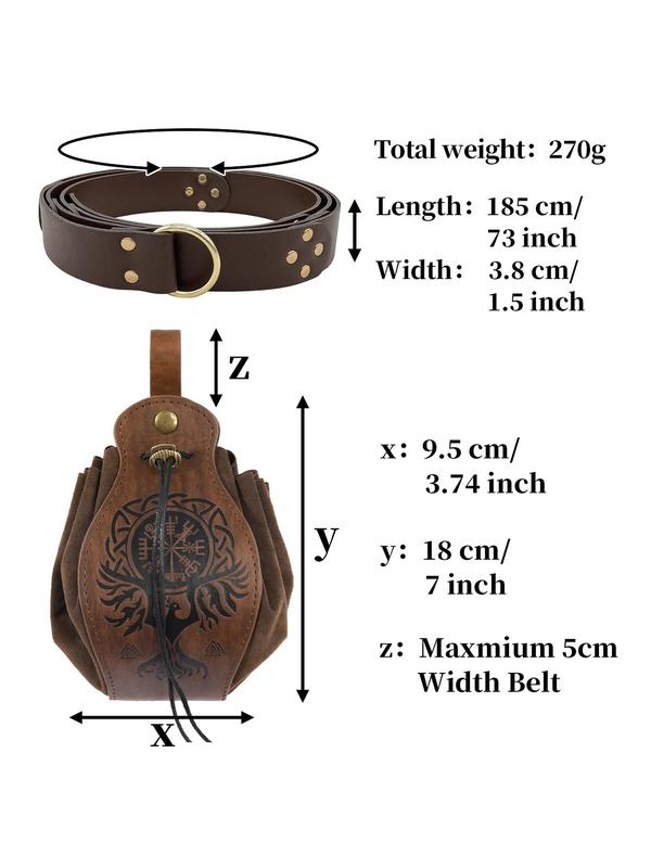 Punk Style Vintage Belt & Bag Set, Fashionable Belt & Bag for Women & Girls, 2024 New Style Belt for Party, Daily Clothing Decor, Trendy Belt for Party Gift